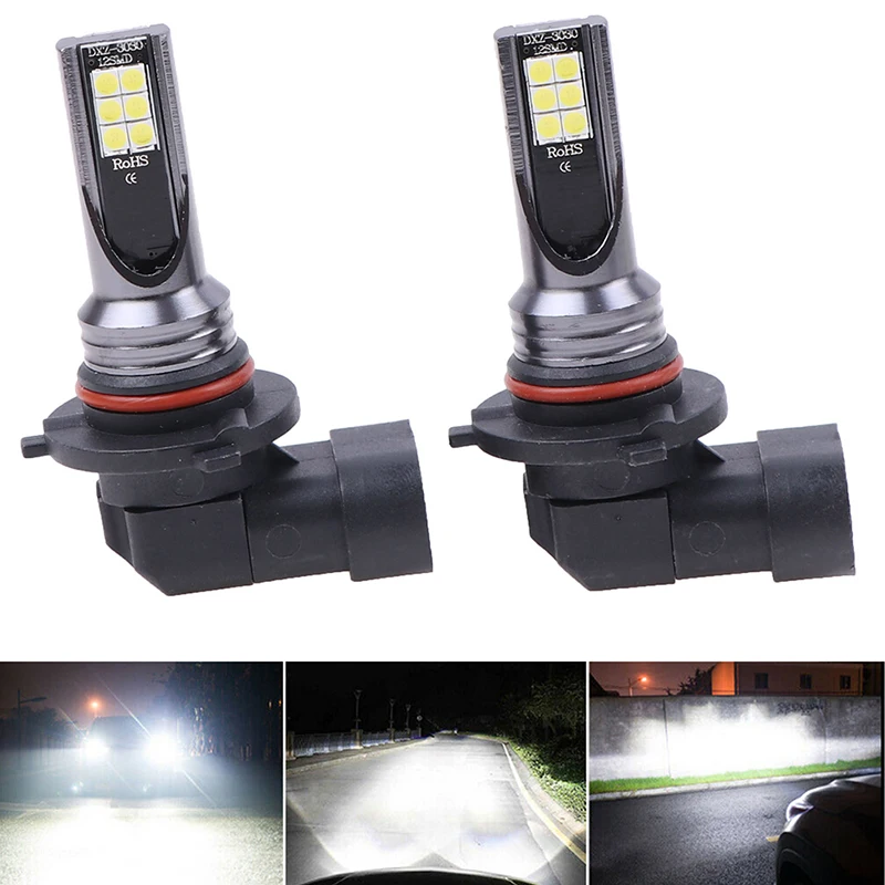 2 шт. светодиодный ные фары ближнего и дальнего света 9005 Вт 9006 лм Противотуманные фары 100 K белый