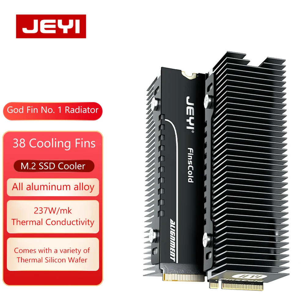 

Радиатор JEYI M.2 SSD NVMe, радиатор RGB Aura Sync M2 2280 радиатор SSD с 237 Вт/мК термоколодками, радиатор, радиатор, аксессуары для ПК