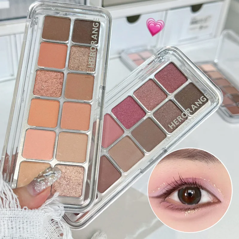 HERORANGE Art 12-цветная Палитра Теней Для Век С Жемчужной Отделкой Стойкий Ежедневный
