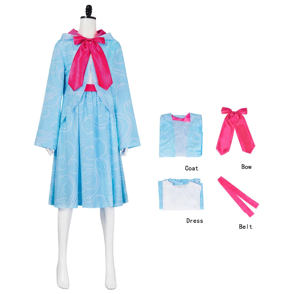 Хэллоуин Золушка Фея Крестная Мать Косплей Костюм Девушки Женщины Голубые