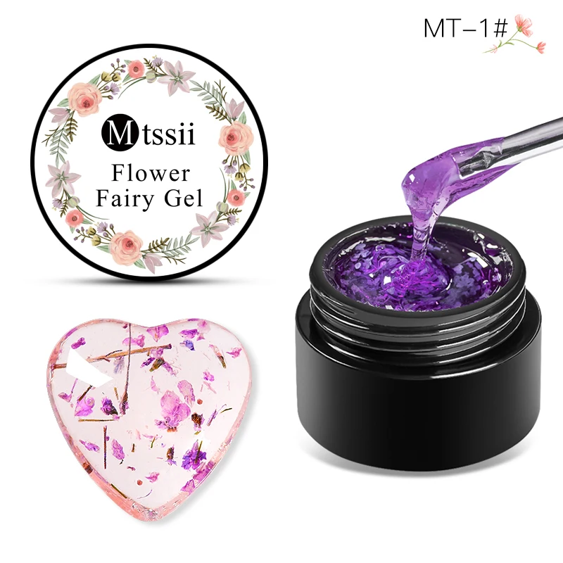 

Mtssii 5ml Floral Uv Gel Flowers Gel Nail Polish Natural Dried Flower Gel Colorful Soak Off UV Painting Nail Art Gel Varnish