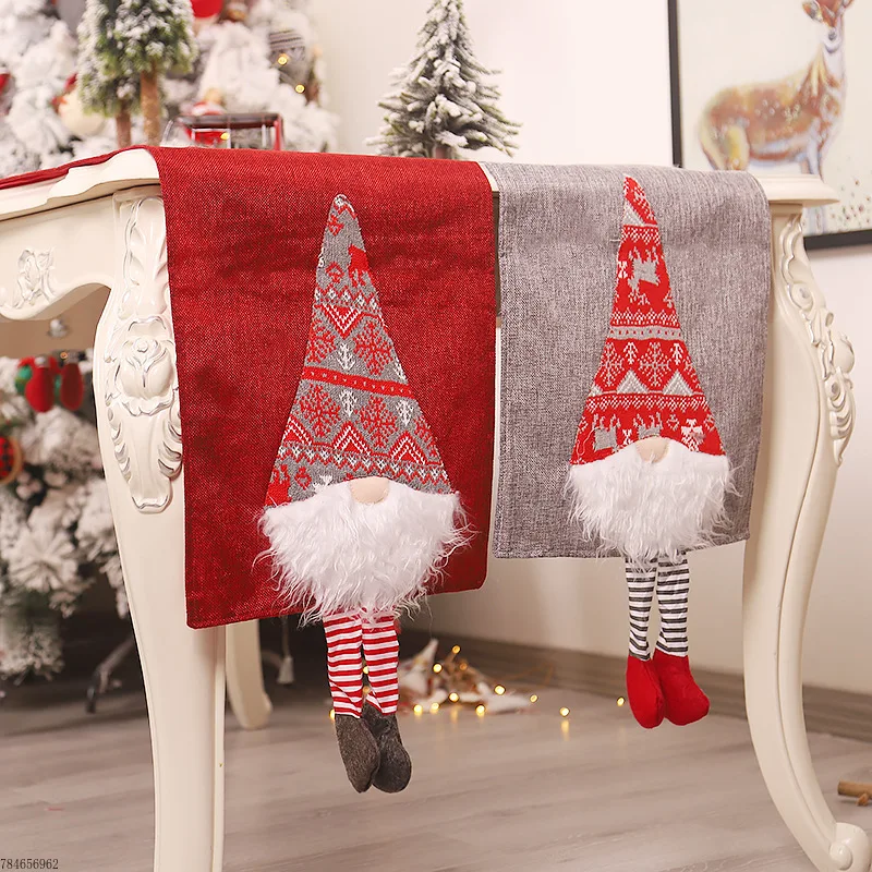 

Christmas Table Runner Faceless Doll Forester Xmas Party Decor Table Runners For Home Xmas Ornaments Happy New Year Navidad