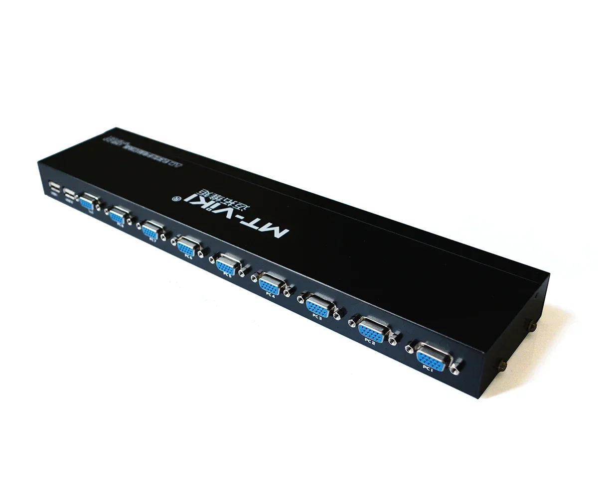 Фото MT-VIKI 8-портовый KVM-переключатель VGA для консоли в стойке, 8x1, 1080P, с 8 кабелями - 8 входов, 1 выход №5