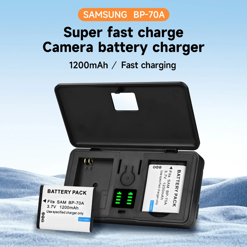 Фото 1200 мАч BP-70A BP 70A BP70A Аккумулятор для камеры Samsung PL80 ES70 SL50 SL600 ST66 PL170 ES80 PL20 ST700 ST88 ES65 MV800 PL120 №2