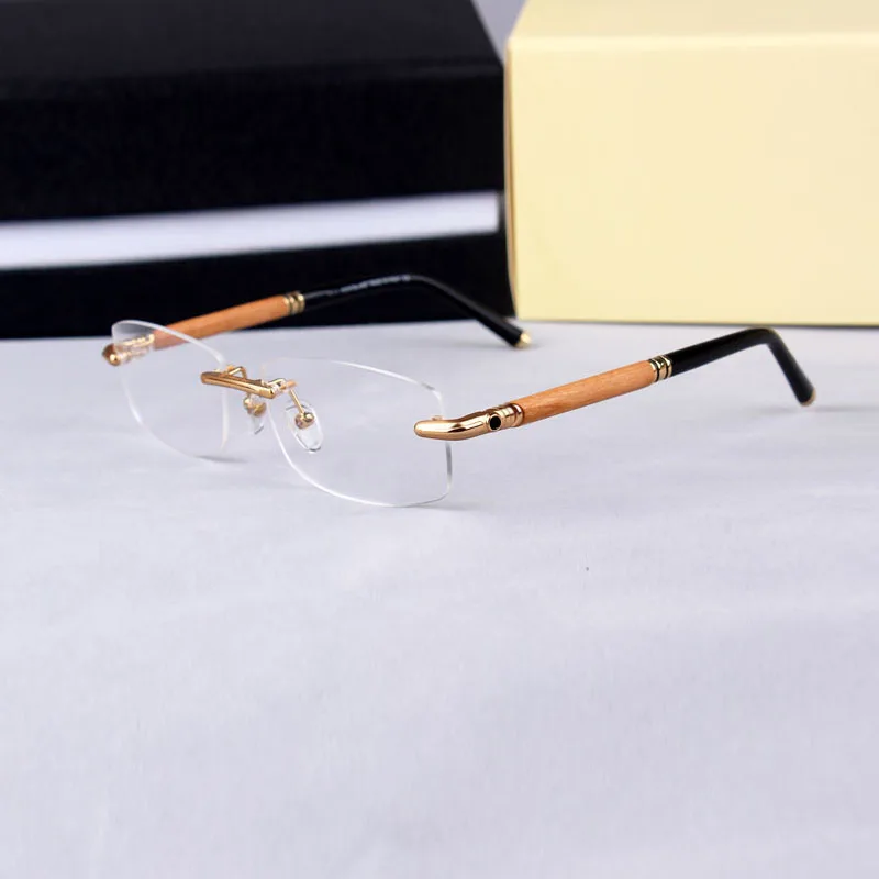 

2023 MB Brand Square Rimless Square Reading Eyeglass Frames Men Vintage Luxury Prescription Glasses Frames Optical Eyewear MB491