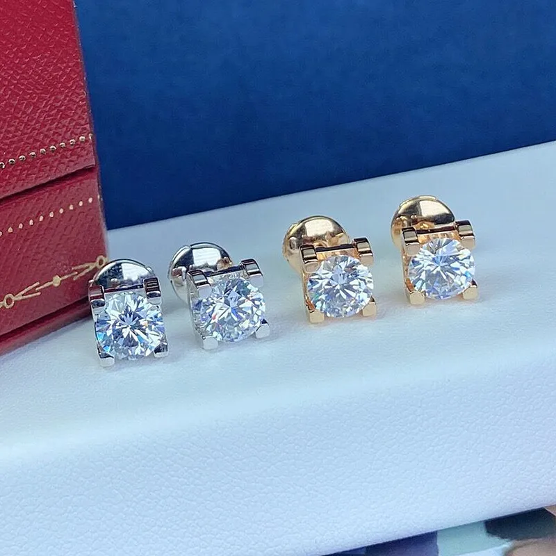 

Classic 925 sterling silver zircon ox horn single diamond earrings Women's fashion light luxury brand party exquisite jewelry