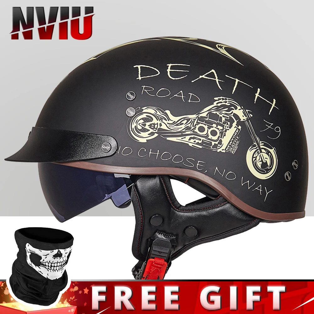 

GXT DOT Certification Retro Motorcycle Helmet Moto Helmet Scooter Vintage Half Face Biker Motorbike Crash Moto Helmet Casco Moto