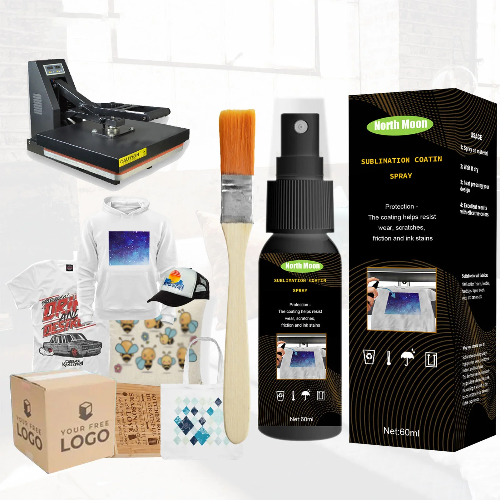 

Sublimation Sprays Quick Dry Easy Achieve Brighter Sublimation Fluid Sprays Stain Coating Adhesion Fluid For Cotton Shirts