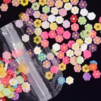 100pcsbag daisy flower nail charms diy resin floret ornaments 3d mixed color for nail art decoration accessories manicure tip