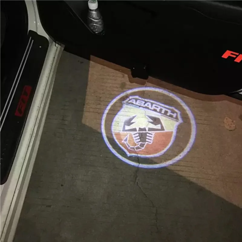 

LED Car Door Light Projector Logo Ghost Shadow Lamps For Fiat 500 Grande Punto Ducato Bravo Panda Car Goods Accessories