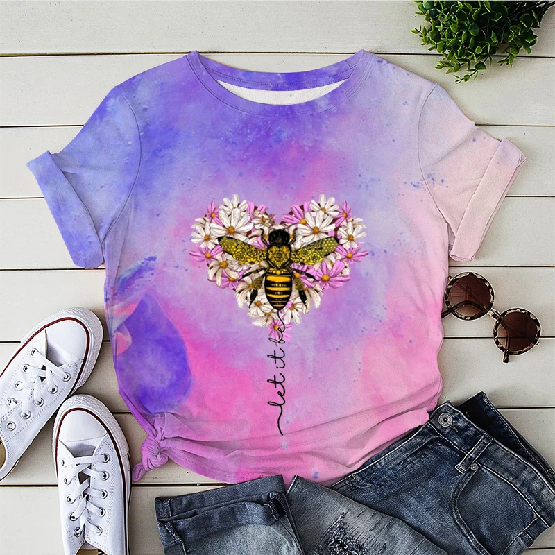 

Vintage Tie Dye Oversized T Shirt Egirl Grunge Aesthetic Streetwear Bee Kind Graphic Tees Women T-shirts Cottagecore Clothes