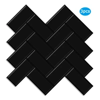 wostick black color peel stick splashback tile herringbone adhesive wall sticker for kitchen backsplash and bathroom 3 sheets