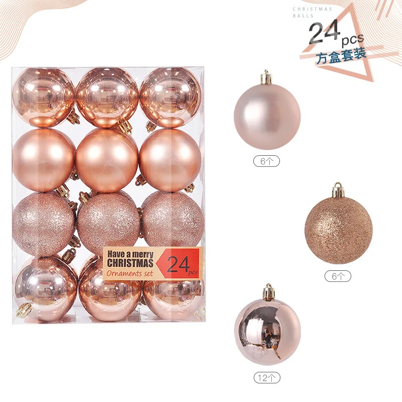 

Рождественские шары пластиковые 6 см, набор из 24 штук, черные, фиолетовые