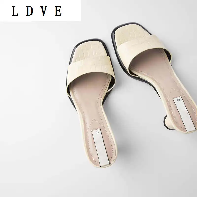 

Summer square toe women slides strange heel women sandals