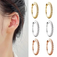 1 piece dainty gold hoops zircon ear cuffs womens fashion and simplicity non pierced conch cartilage ear clip earrings