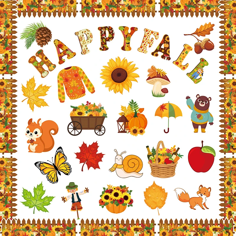 80 шт. Осенняя Классная доска для объявлений декорации тыква Подсолнух Бабочка