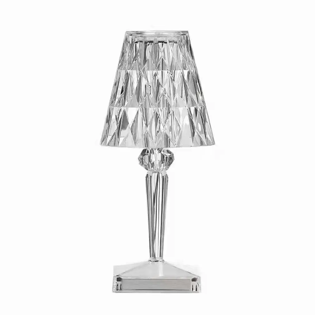 

Crystal Table Lamp USB Rechargeable Acrylic Decoration Desk Lamps Bedroom Bedside Living Room Lighting Lights