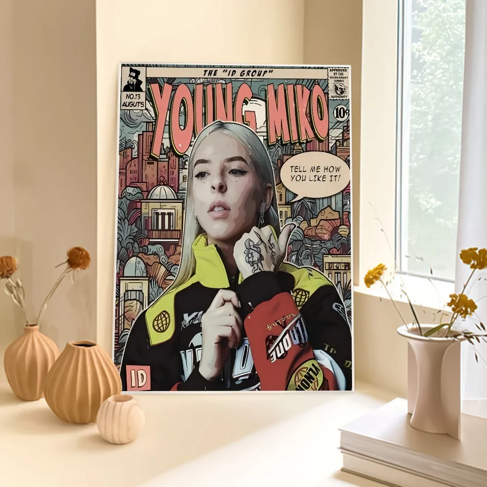 Певица молодой Мико аниме постеры липкие HD качество настенные художественные