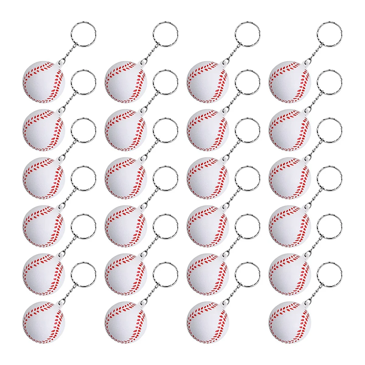 

24 Pack Baseball Keychains,Mini Baseball Stress Ball Keychains,Sports Ball Keychains,School Carnival Reward