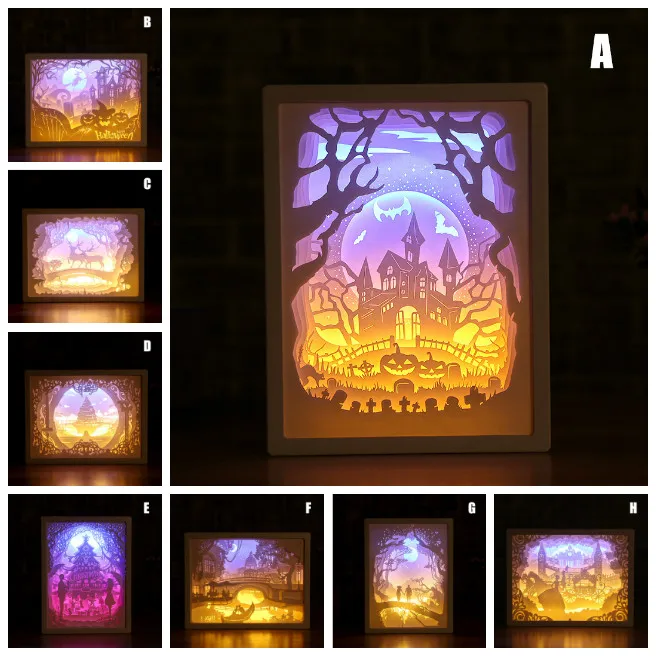 

Художественное украшение, 3d лампа для резьбы по бумаге, СВЕТОДИОДНЫЙ Подарок для домашней спальни, прикроватный светильник 66cy