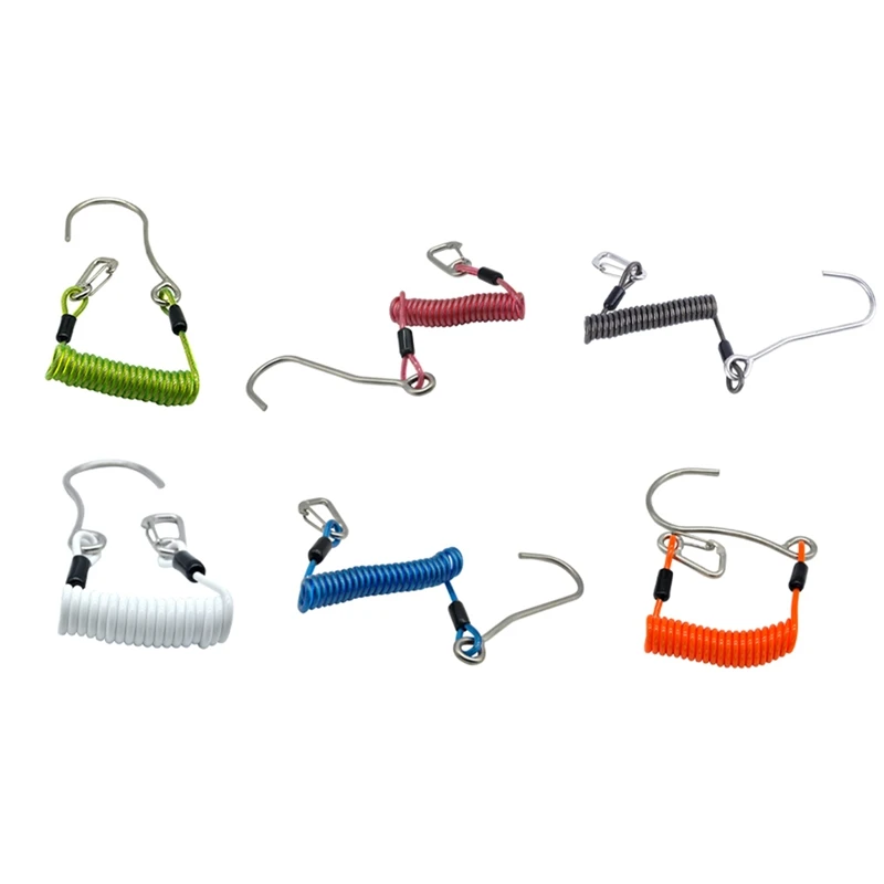 

Single Head Dive Reef Rafting Hook Stainless Steel Reef Hook Spiral Coil Spring Cord Dive Safety Accessory