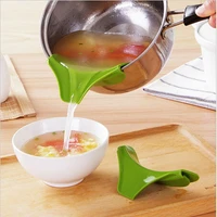 silicone round anti spill drain pans kitchen rim deflector liquid funnel soup diversion mouth cooking tools gadgets kitchenware