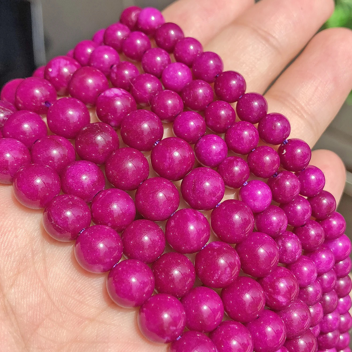 Бусины из натурального камня фуксия Sugilite нефритовые круглые бусины россыпью