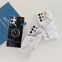 s22 ultra case marble glossy ring grip tok phone holder cover for samsung galaxy s21 plus s20 fe note 10 20 a51 a71 a52