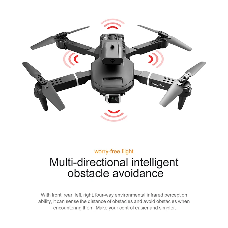 New E100 Drone Quadcopter 4K HD RC Drone Aerial Photography Dual-Lens Aircraft Folding Four-sided Obstacle Avoidance dron Toys enlarge