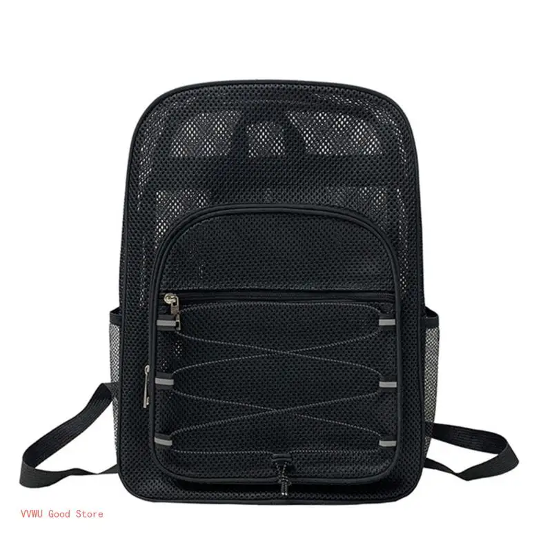 

Travel Daypacks See Through Backpack Fashion Bookbags Breathable Semitransparent Bag Teen Student Schoolbag Casual Bags