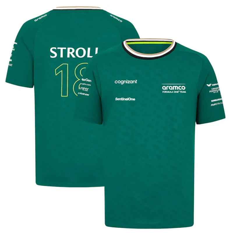 Горячие футболки Aston Martin 2024 F1 Team Spanish Racing Driver Fernando Alonso 14 And Stroll 18 горячая распродажа