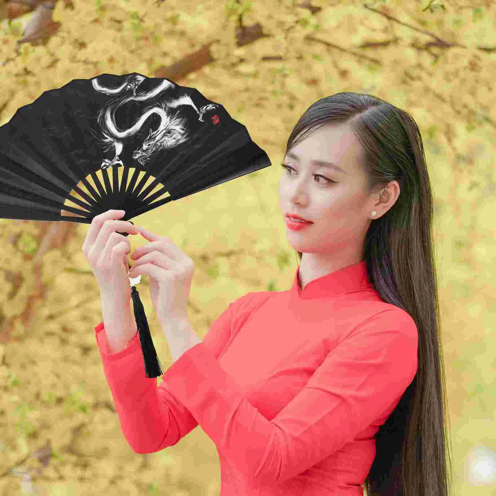 

Веер в китайском стиле, бумажные украшения, танцевальная ткань, складные вееры в стиле ретро, складной шелк для танцев