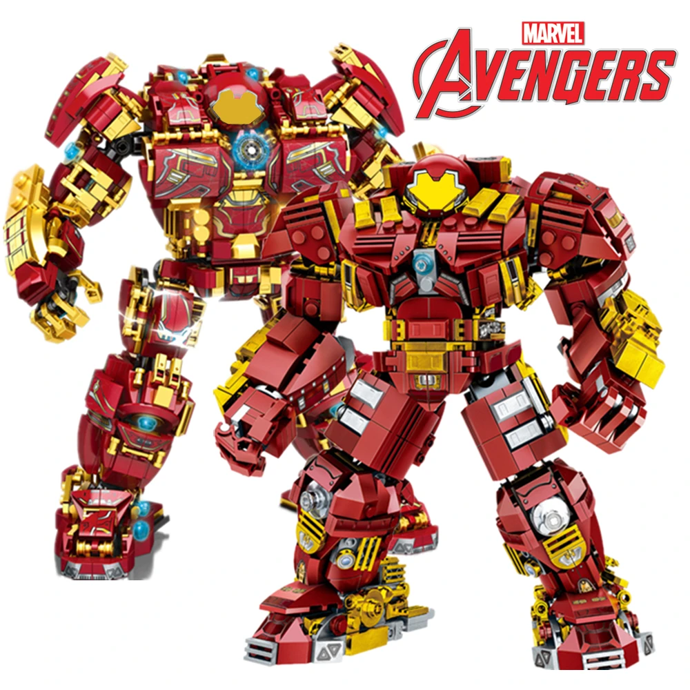 

Marvel Avengers 1450PCS Iron Man MK44 Ironman Hulkbuster Hulk Superheroes Robot Figures Building Brick Block Gift Toy