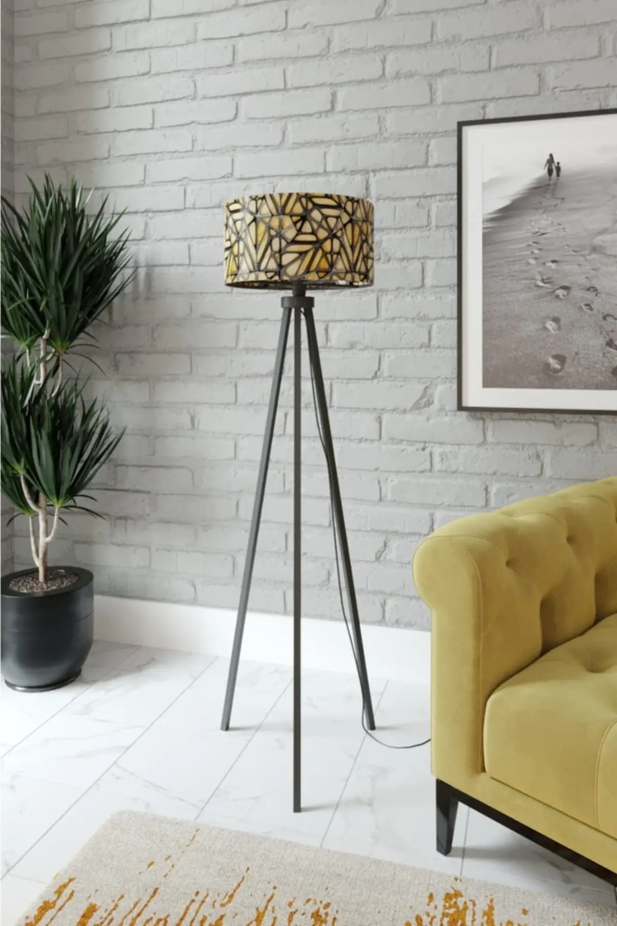 

Tripod Odnolib Floor Lamp Lampshade Wooden Body Lighting Decorative Lamparas De Pie Lampes sur pied מנורת רצפה