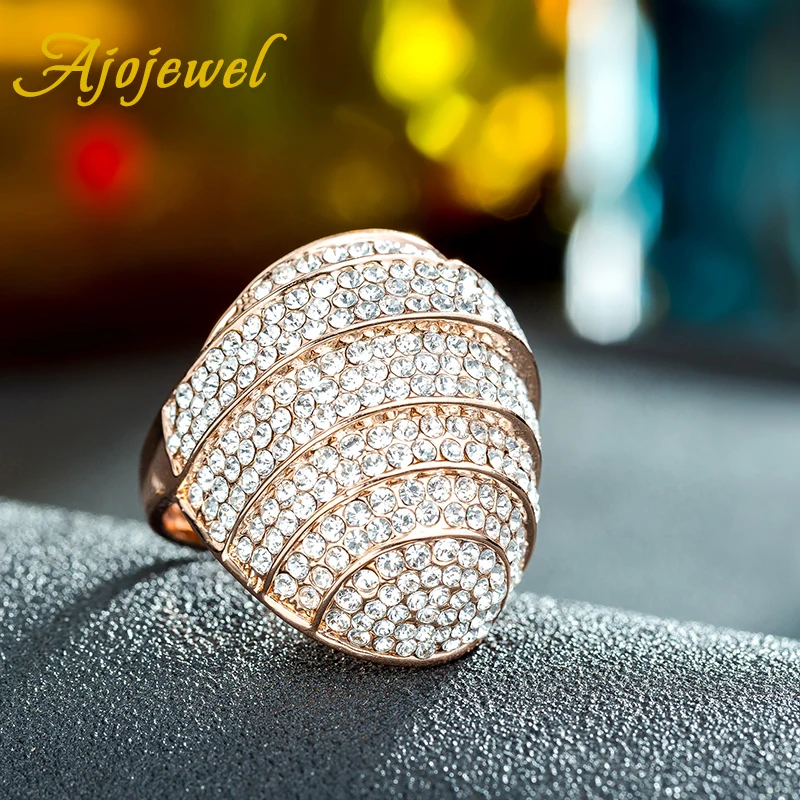 Ajojewel Micro Pave с кубическим цирконом роскошные кольца для женщин ювелирные изделия