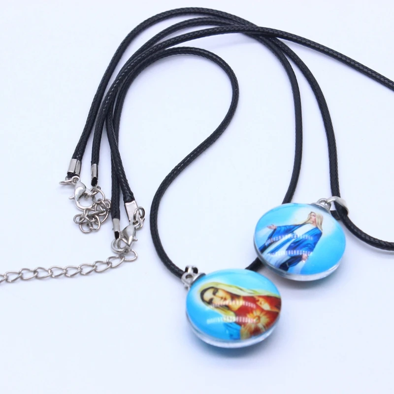 

41XC Holy Father Mary Pendant Necklace Ladies Religious Gift Metal Religious Jewelry