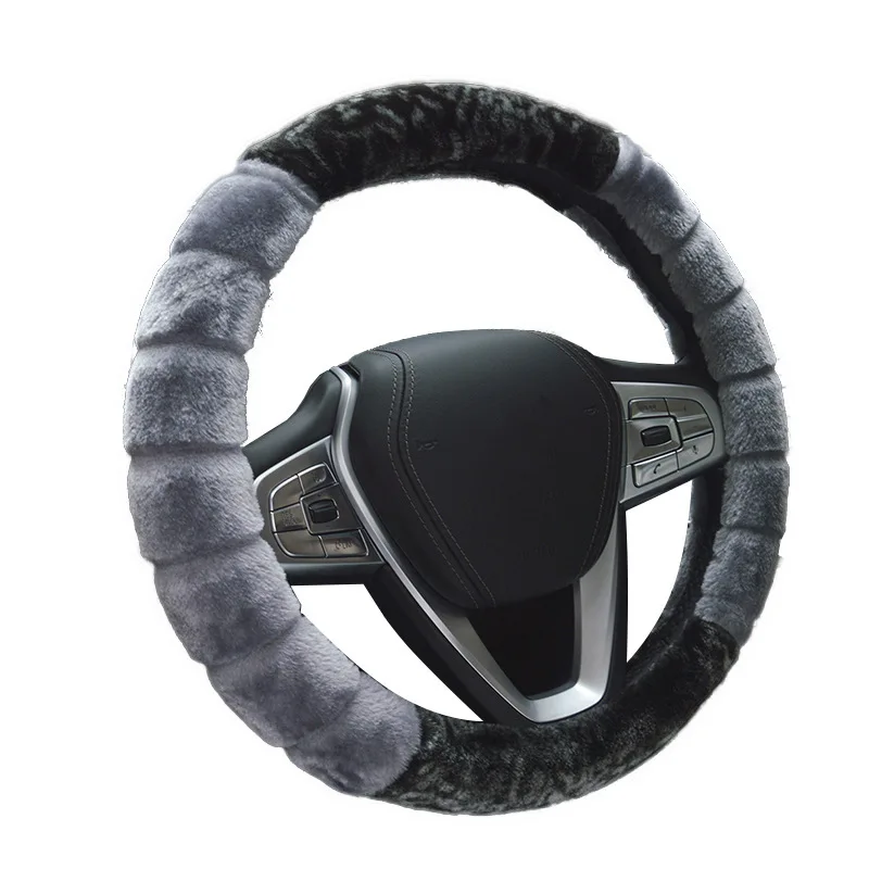 

Winter Super Soft Plush Car Steering Wheel Cover Universal,Warm Faux Fur Auto Handlebar on The Steering-Wheel 37/38cm