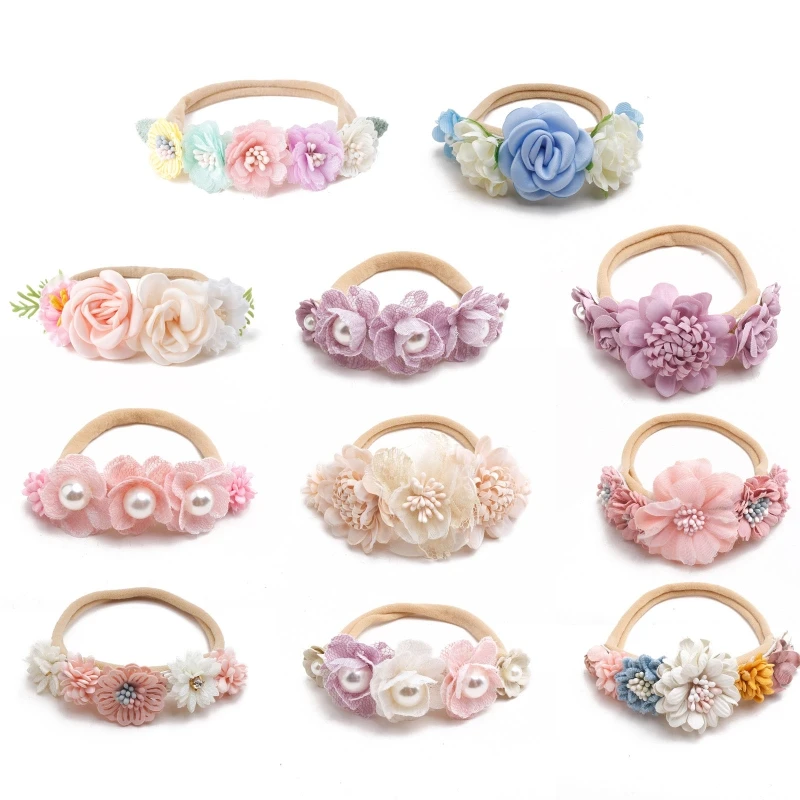 

Baby Headband Cute Elastic Flower for rhinestone Hair Band Newborn Toddler Headband for Baby Infant Toddler Girls Hair Gift