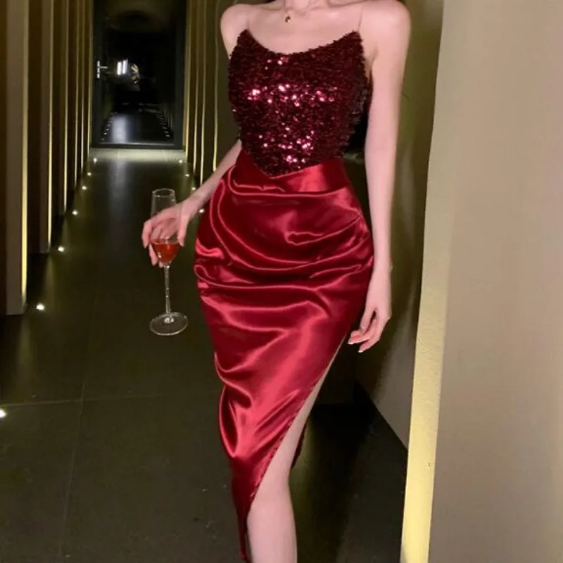 Женское асимметричное платье-комбинация без рукавов винтажное летнее платье с