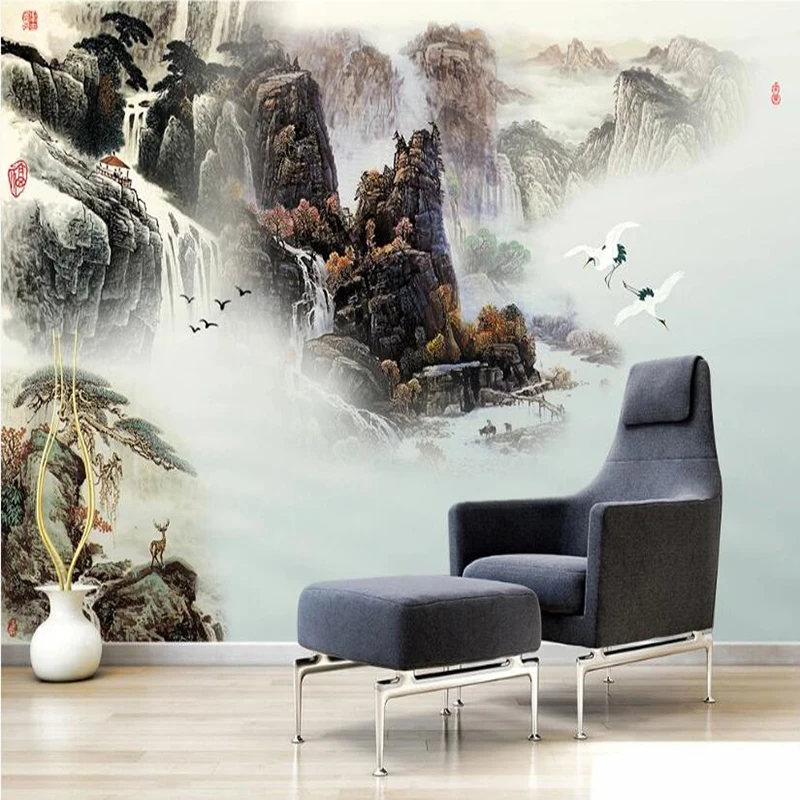 

Custom Photo Wallpaper 3D Chinese Style Landscape Nature Scenery Mural Living Room TV Sofa Study Home Decor Papel De Parede Sala