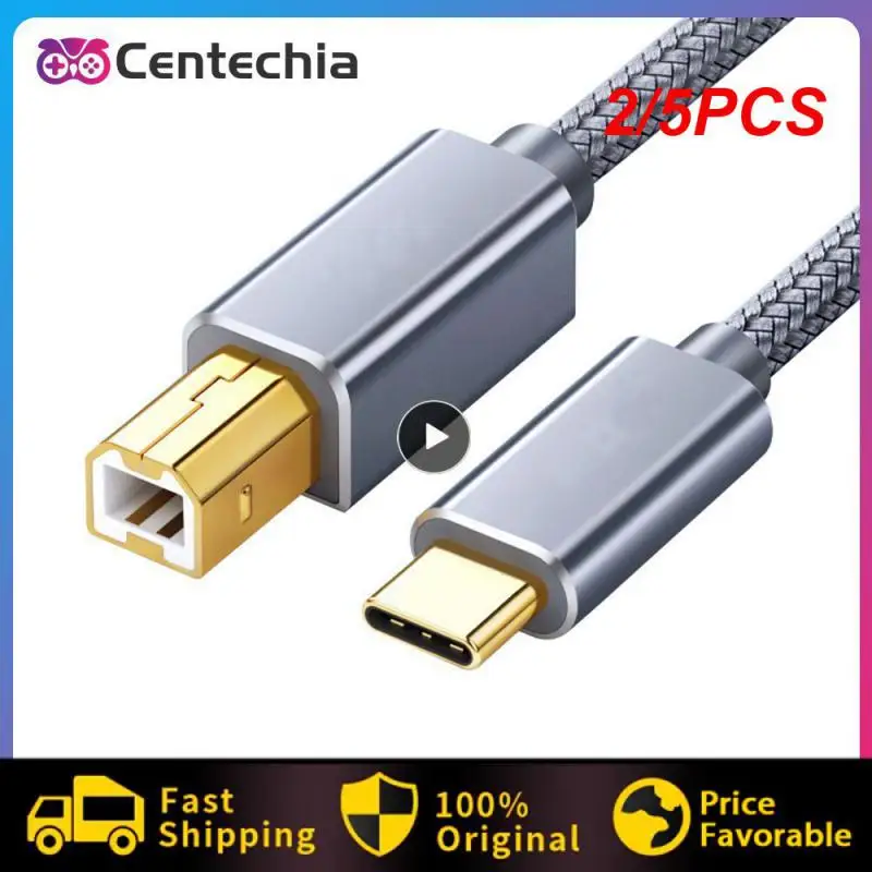 2/5 шт. Кабель для принтера C-USB B 2 0 Плетеный сканер Epson HP Brother MacBook кабель средней