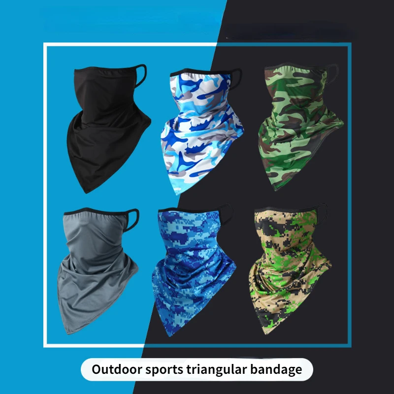 

Men Summer Skull Bandana Hanging Ear Triangle Face Mask Cycling Hunting Hike Fishing Ski Sports Outdoor Neck Warmer Scarf Women