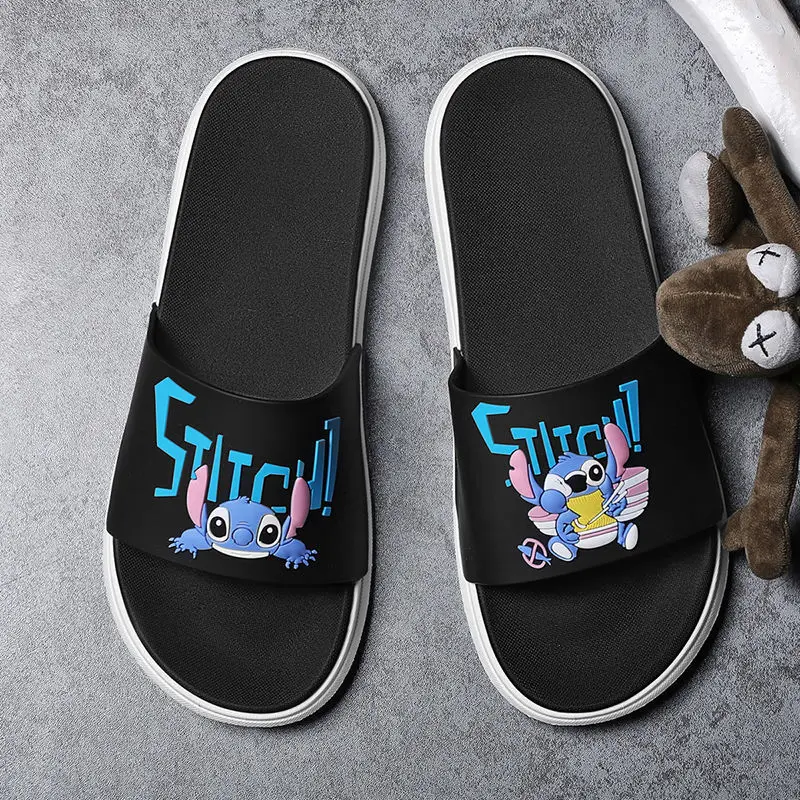 Disney Stitch Summer New women's Slippers Trendy Outer Wear Non-slip Distinctive Men's Slippers Internet Celebrity Couple Sandal