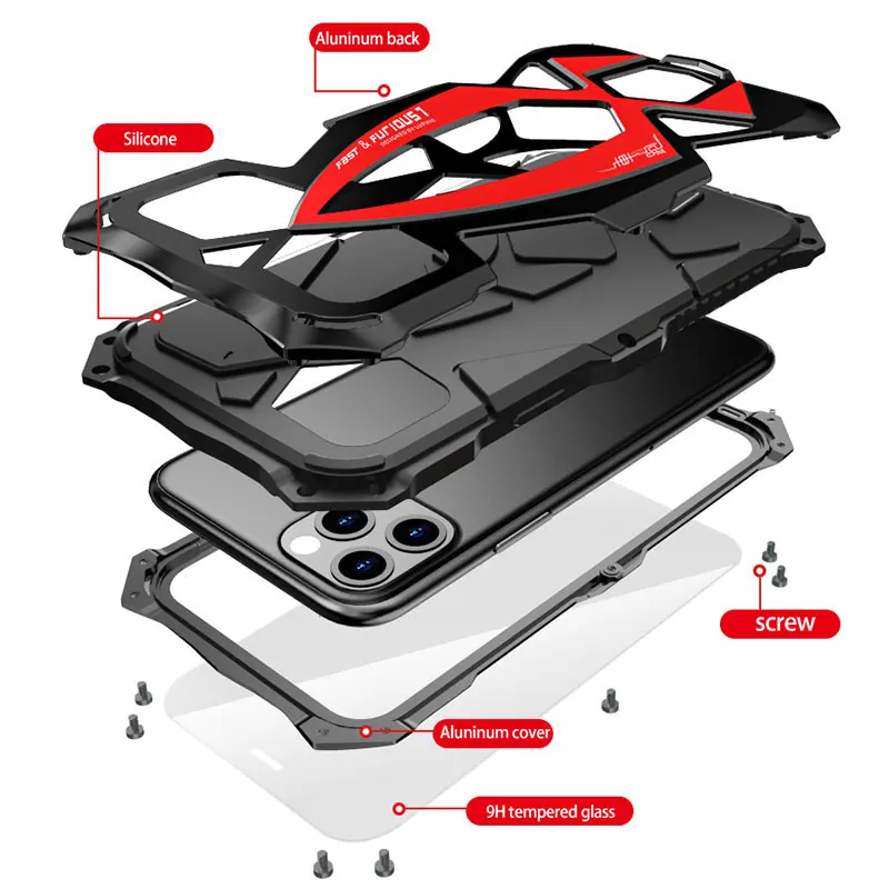Tanie Metalowy Futerał Ochronny Do IPhone 13 Pro Max 12 Mini 11 Do IPhone Xs Xr X SE 2022 7 8 Plus Pokrowiec Na Telefon Odporny Na Wstrząsy