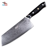 findking kitchen knives 10cr15mov 67 layers damascus vg10 steel 7 inch cleaver slicing nakiri knife for cutting vegetables meat