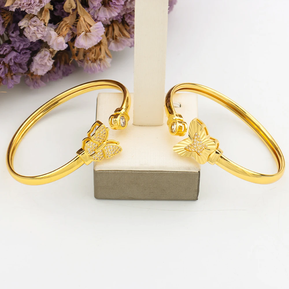 

Butterfly Charm Bracelet For Women Fashion Jewelry Elegant Crystal Gold Color Zircon Luxury Exquisite Wrist Bangle Wholesale