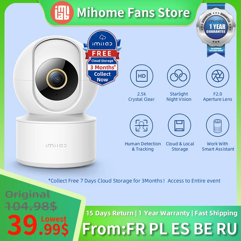 

Камера видеонаблюдения IMILAB C21Vedio, Wi-Fi, 4 МП, Full-HD, IP