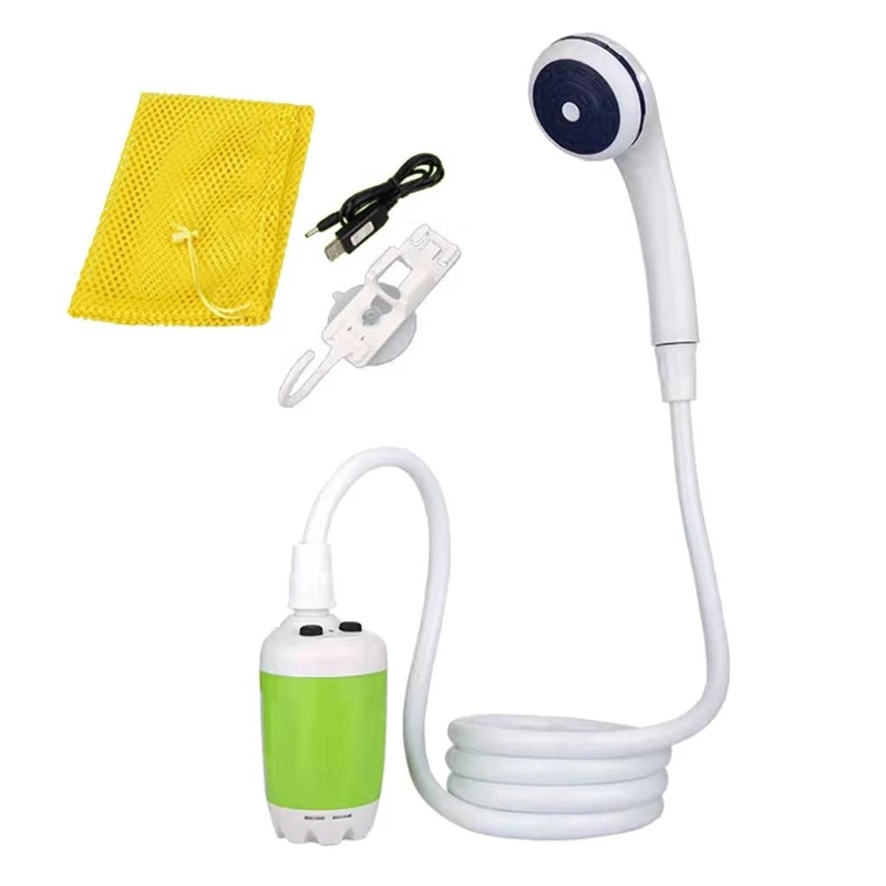 

Portable Camping Shower Kit Outdoor Waterproof Camp Shower Bath Pump 5000mAh USB Rechargeable Battery Stable Water Flow Dropship