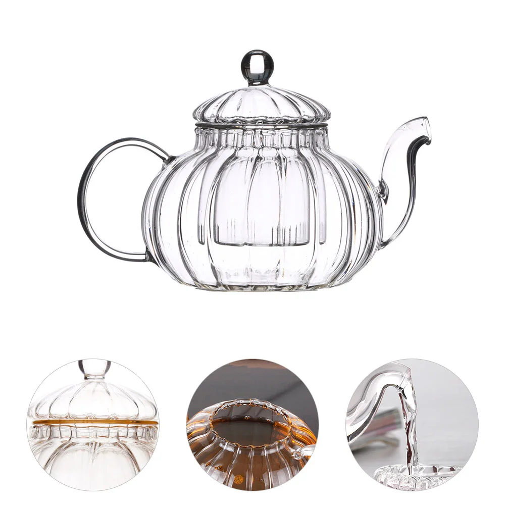 

Teapot Tea Kettle Pot Pumpkin Infuser Loose Leaf Maker Stovetop Transparent Clear Shape Blooming Filtering Filter Pitcher