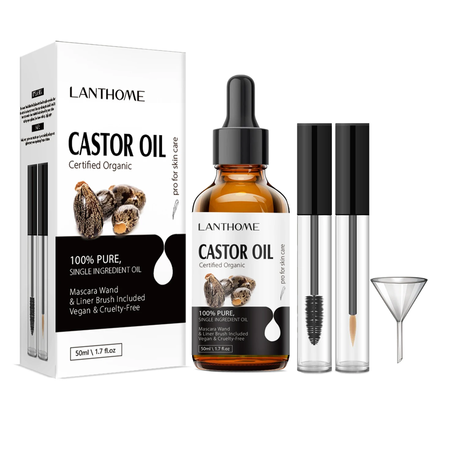 

Новинка 2023, оригинальное масло для быстрого роста волос Lanthome Pro, масло для касторовых ресниц, 100% чистота, для бровей, волосы способствуют бол...